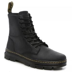 NEW Dr Martens Combs Leather Combat Boots Black Lace Up Air Sole Grunge Street 6
